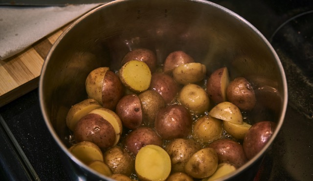 Parboiling Potato
